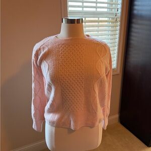 1. State Light Pink Cable Knit Sweater